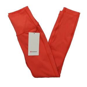 New Lululemon Size 2 Wunder Under HR Tight 25" WMCO Warm Coral $98 Athletic Gym